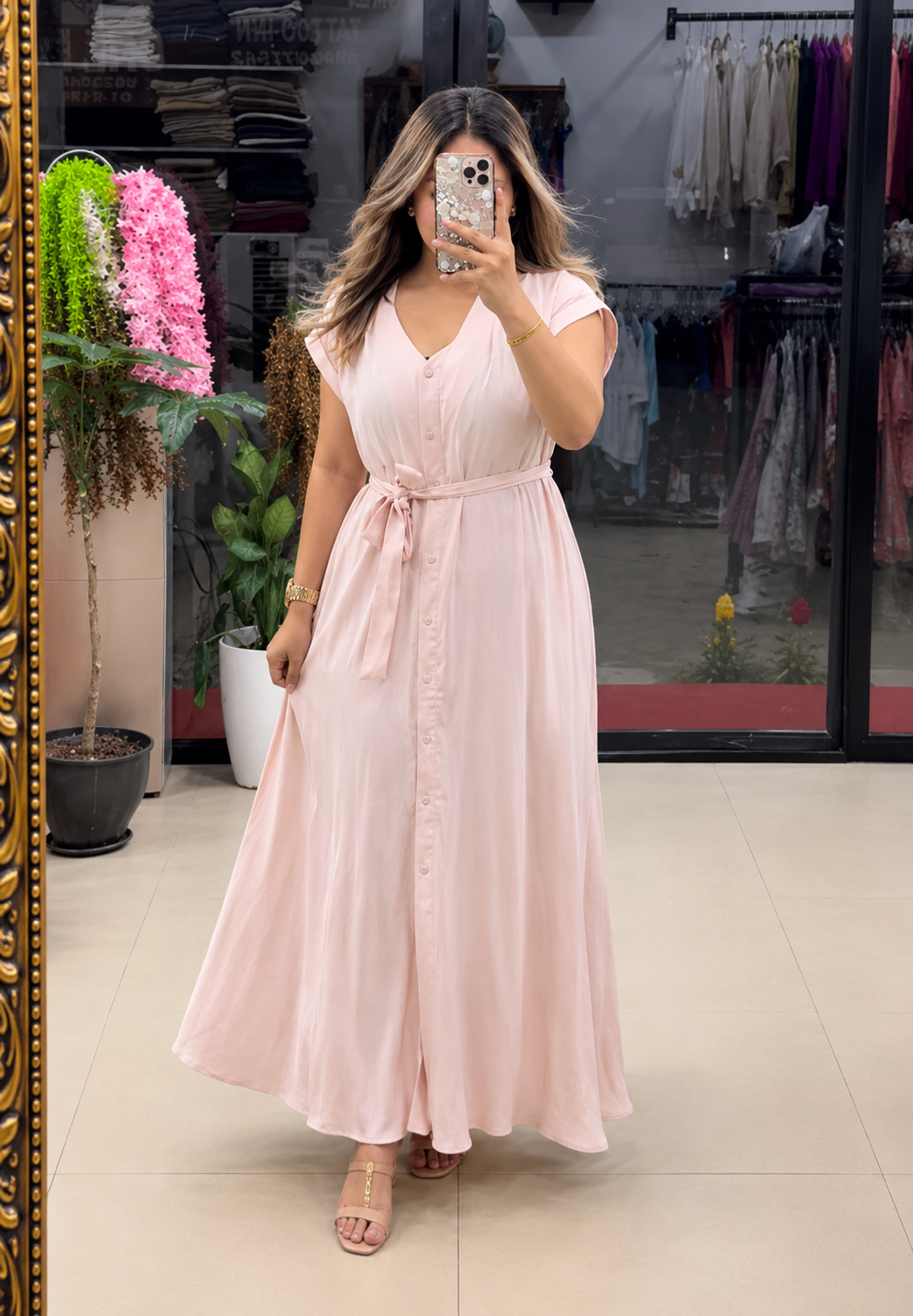 Maxi Royal Ivory Chanderi Gown