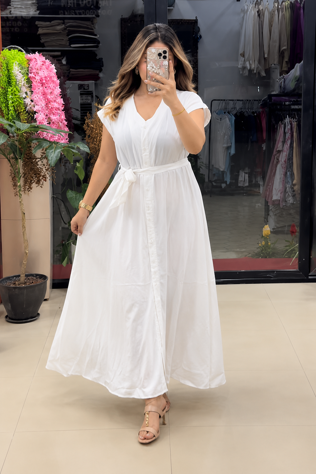 Maxi Royal Ivory Chanderi Gown