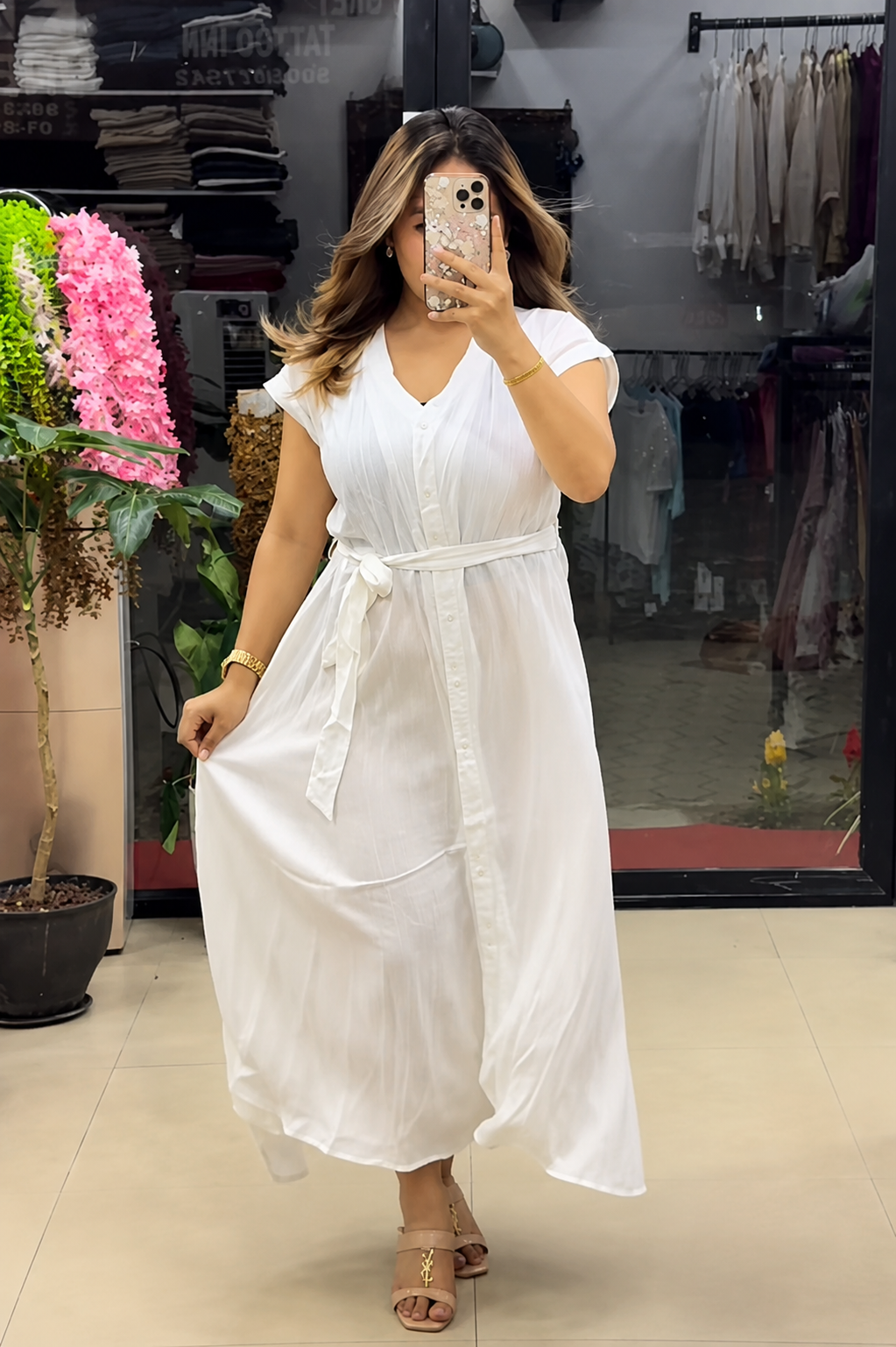 Maxi Royal Ivory Chanderi Gown
