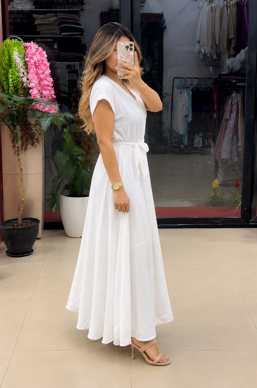 Maxi Royal Ivory Chanderi Gown