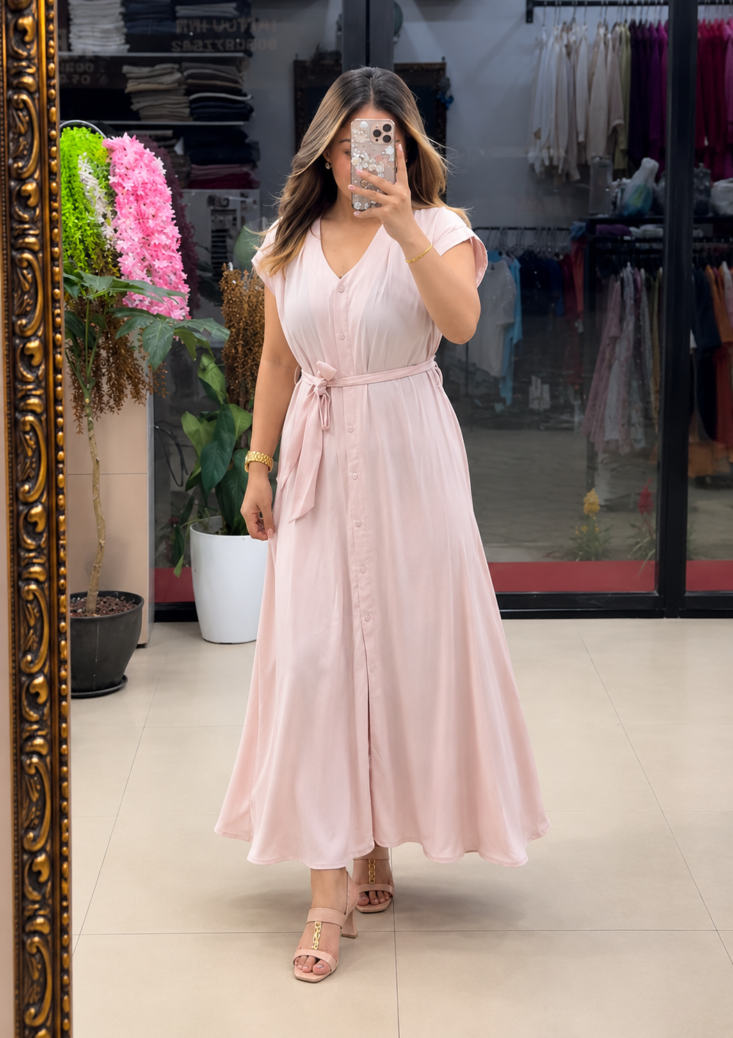 Maxi Royal Ivory Chanderi Gown