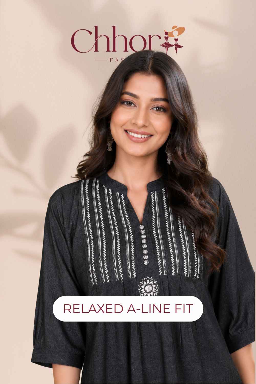 Embroidered Denim Co-Ord Set – Palazzo Pants | Festive Casual Wear