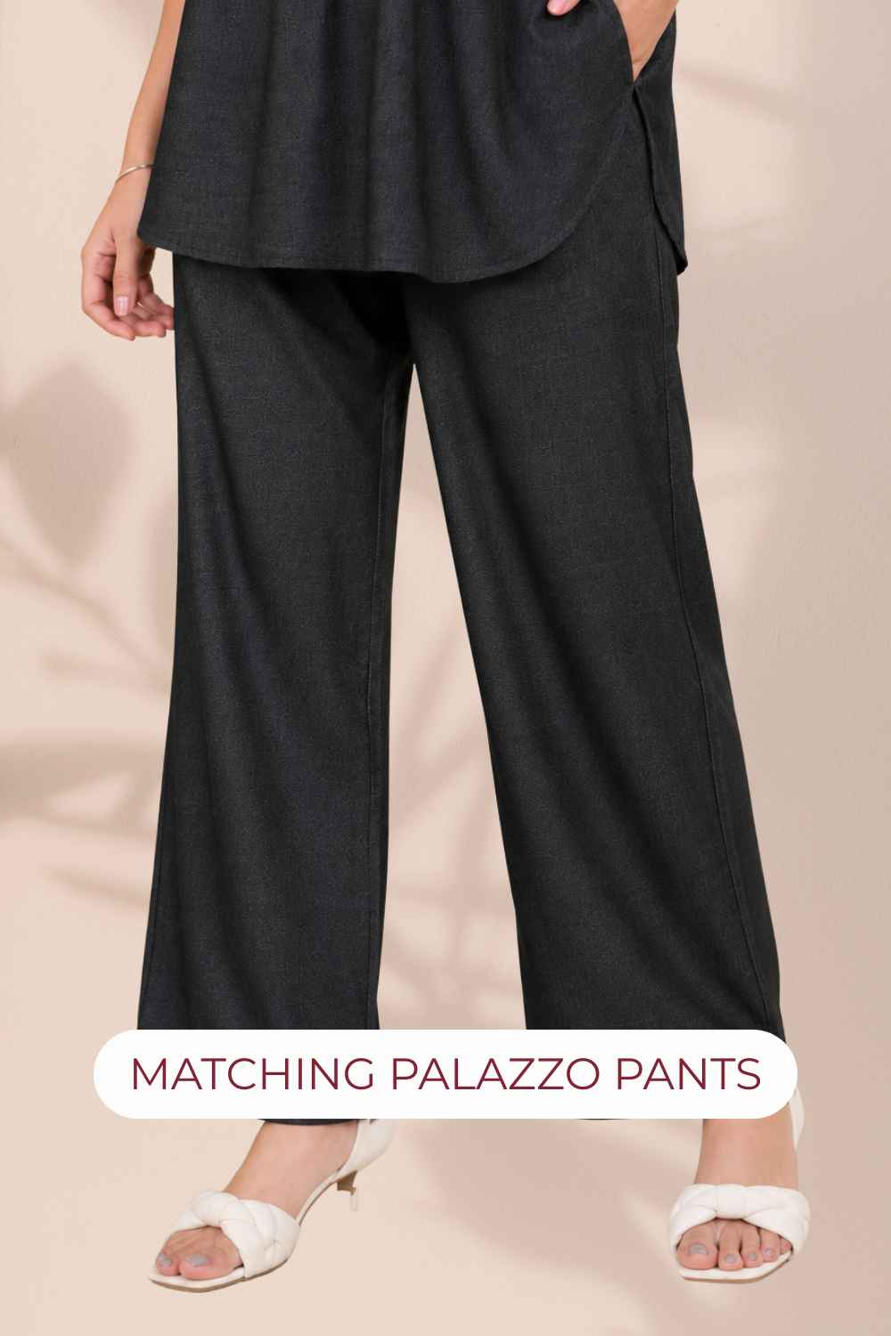 Embroidered Denim Co-Ord Set – Palazzo Pants | Festive Casual Wear