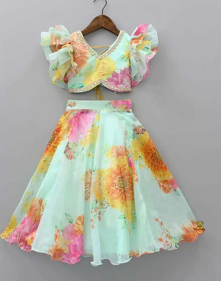 Girls Floral Lehenga Choli for Kids