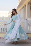 Designer Embroidered Gown with Dupatta