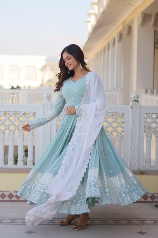 Designer Embroidered Gown with Dupatta