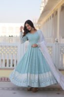 Designer Embroidered Gown with Dupatta