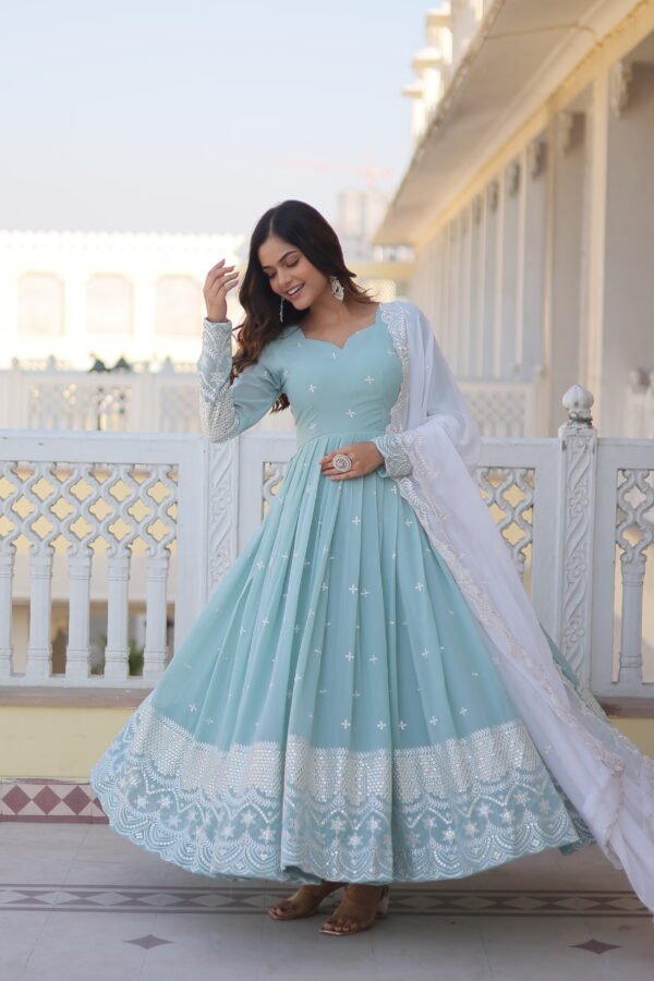 Designer Embroidered Gown with Dupatta