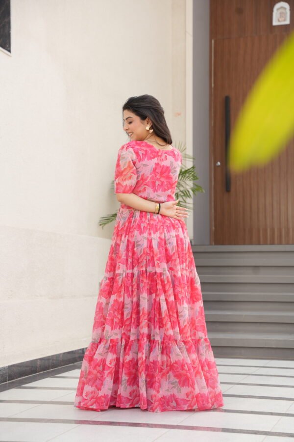 Printed Faux Georgette Gown for Women