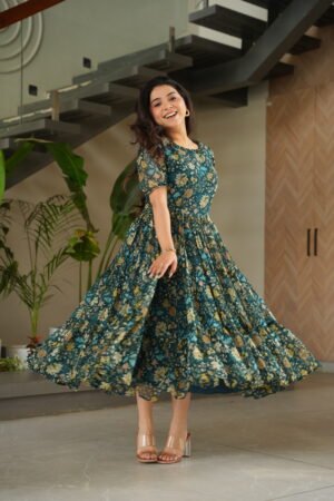 Printed Pinu Georgette Gown for Women
