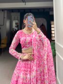 Printed Georgette Lehenga Choli