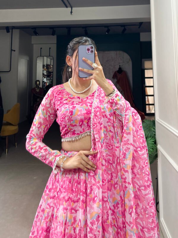 Printed Georgette Lehenga Choli