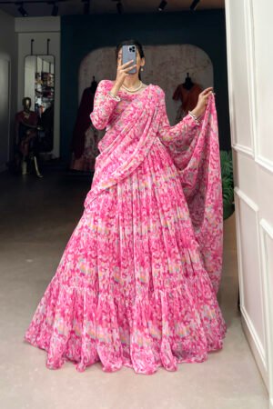 Printed Georgette Lehenga Choli