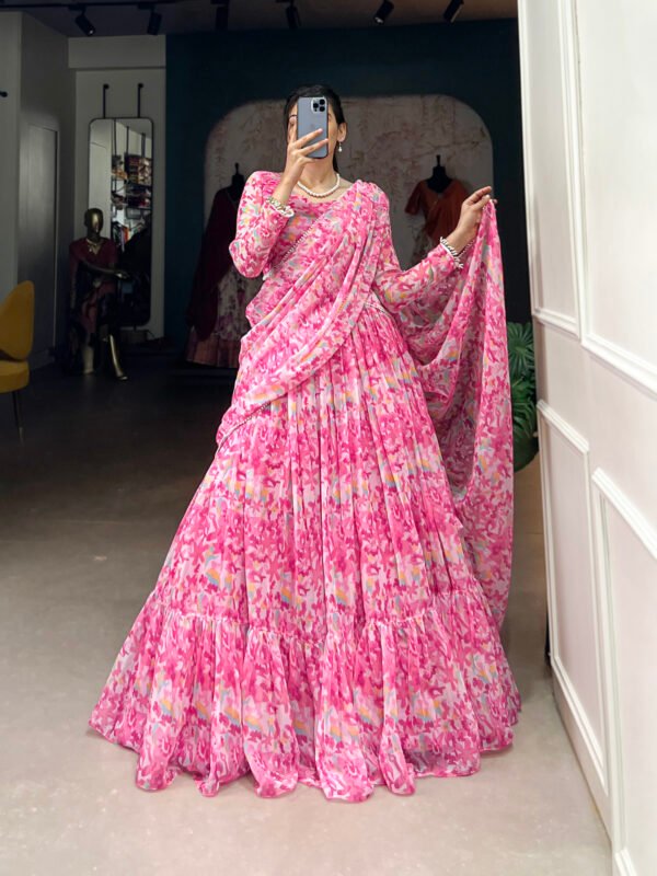 Printed Georgette Lehenga Choli