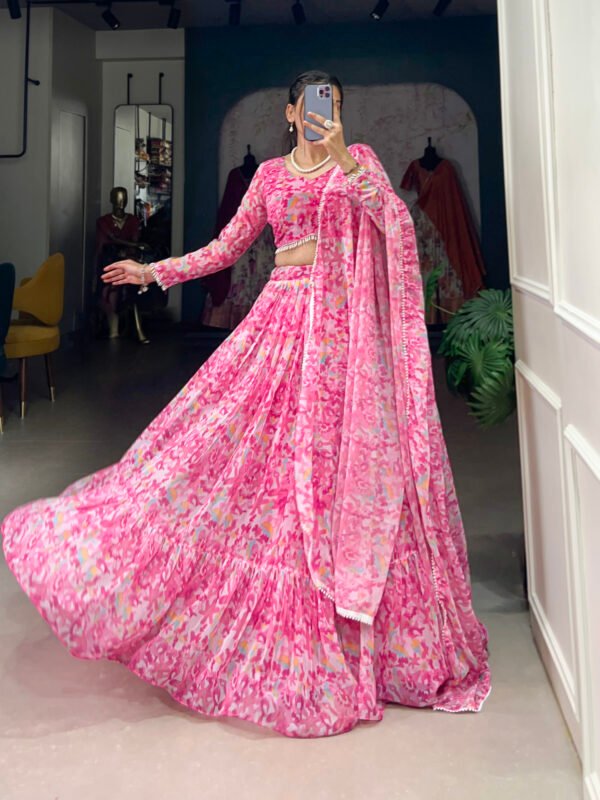 Printed Georgette Lehenga Choli