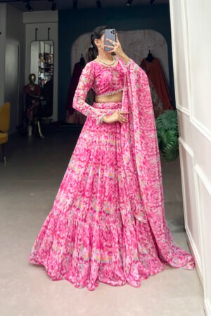 Printed Georgette Lehenga Choli