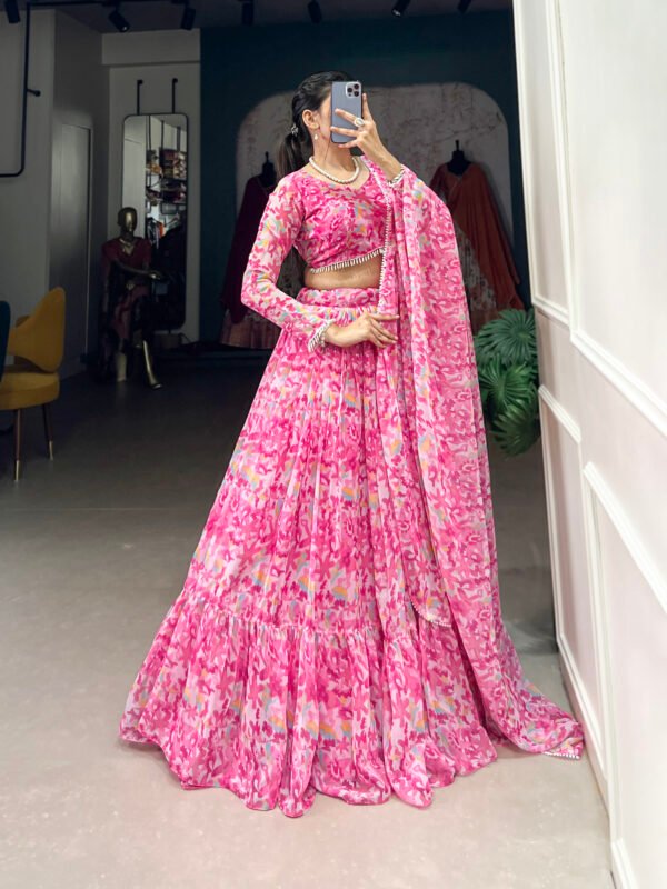 Printed Georgette Lehenga Choli