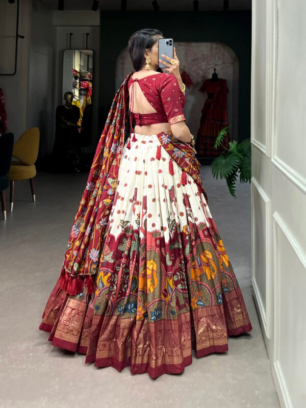 Tussar Silk Kalamkari Lehenga Choli