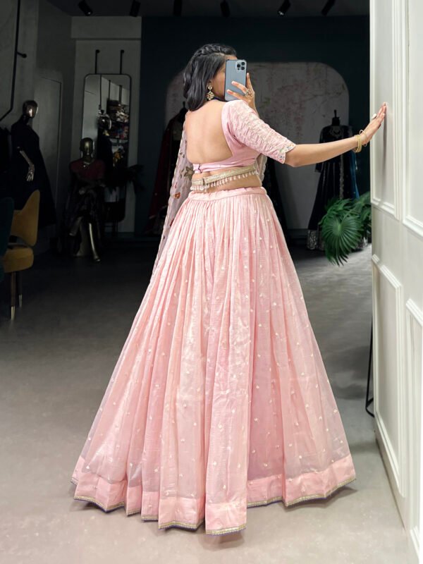 Pink Gold Crush Embroidered Lehenga Choli