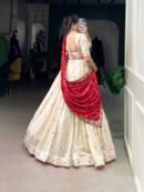 Vichitra Silk Lehenga with Badhej Dupatta