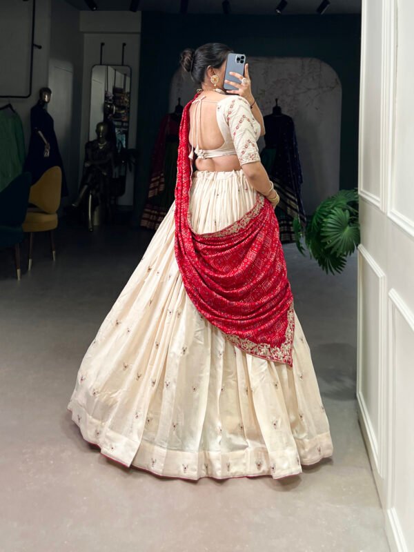 Vichitra Silk Lehenga with Badhej Dupatta