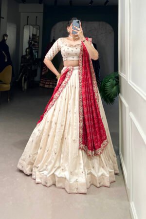 Vichitra Silk Lehenga with Badhej Dupatta