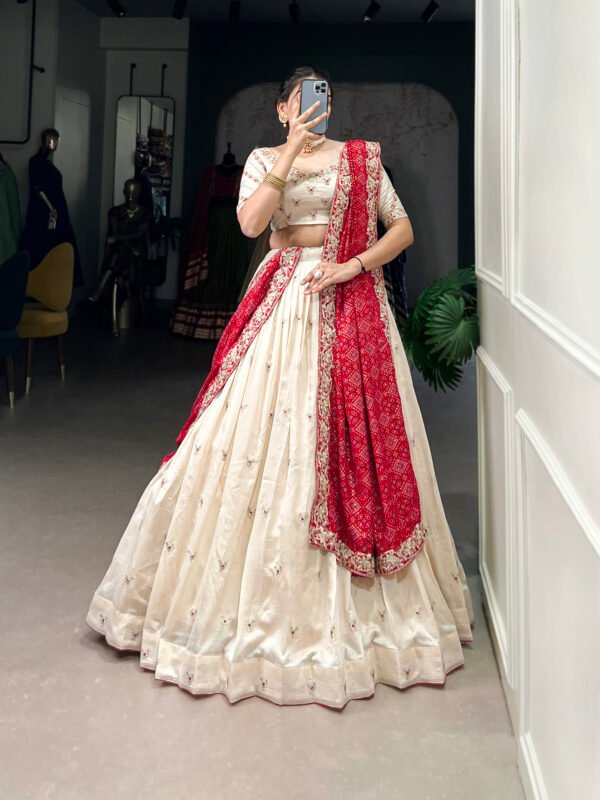 Vichitra Silk Lehenga with Badhej Dupatta