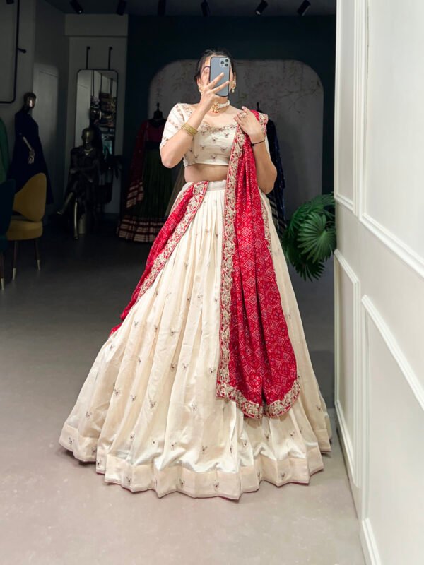 Vichitra Silk Lehenga with Badhej Dupatta