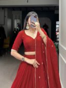 Pure Chanderi Lehenga with Zari Work Border