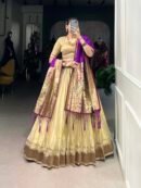 Paithani Style Cream Lehenga Choli