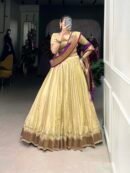 Paithani Style Cream Lehenga Choli