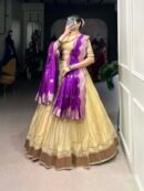Paithani Style Cream Lehenga Choli