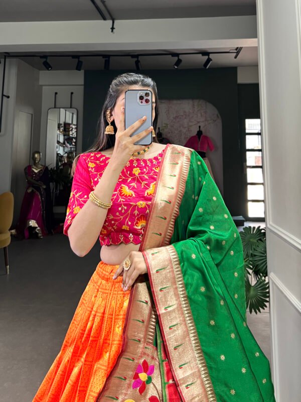 Paithani Lehenga Choli with Zari Weaving