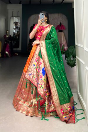 Paithani Lehenga Choli with Zari Weaving