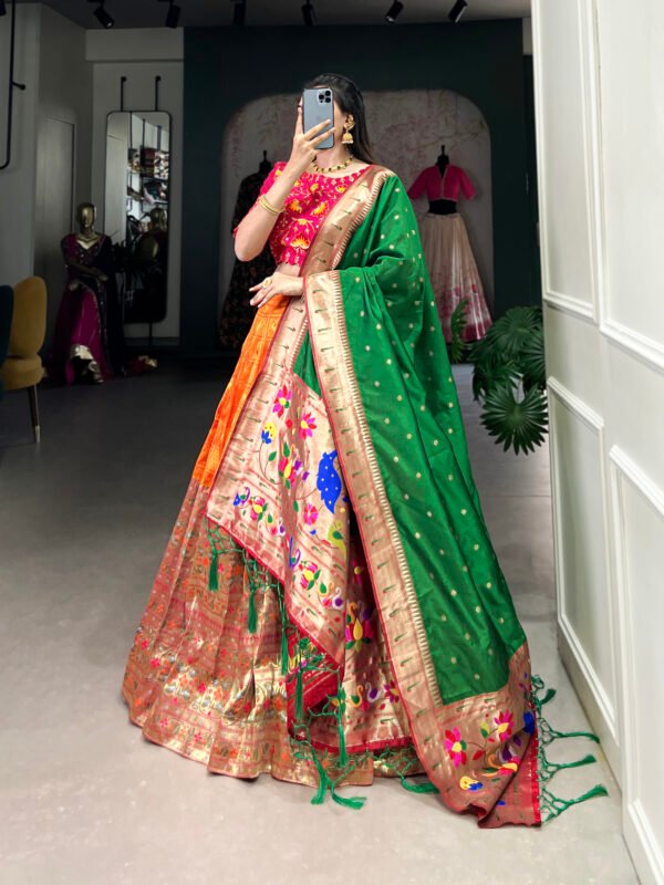 Paithani Lehenga Choli with Zari Weaving