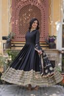 Zari Sequins Designer Gown with Dupatta
