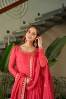 Chinnon Embroidered Gown with Dupatta