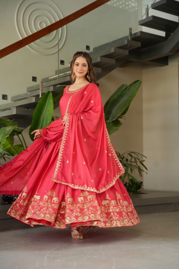Chinnon Embroidered Gown with Dupatta