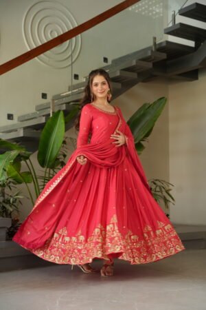 Chinnon Embroidered Gown with Dupatta