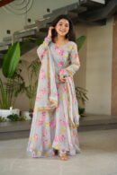 Floral Digital Print Gown with Dupatta