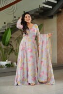 Floral Digital Print Gown with Dupatta