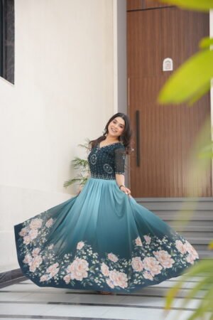 Designer Printed Gown for Women