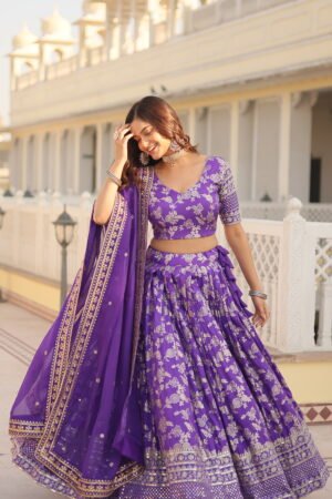 Dyeable Viscose Jacquard Lehenga Choli
