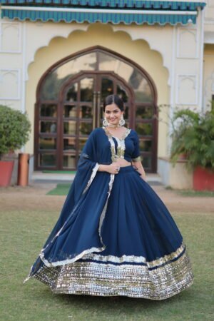 Rama Color Sequins Lehenga Choli