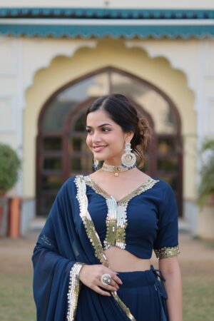 Rama Color Sequins Lehenga Choli