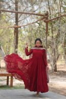 Designer Frill Gown with Dupatta