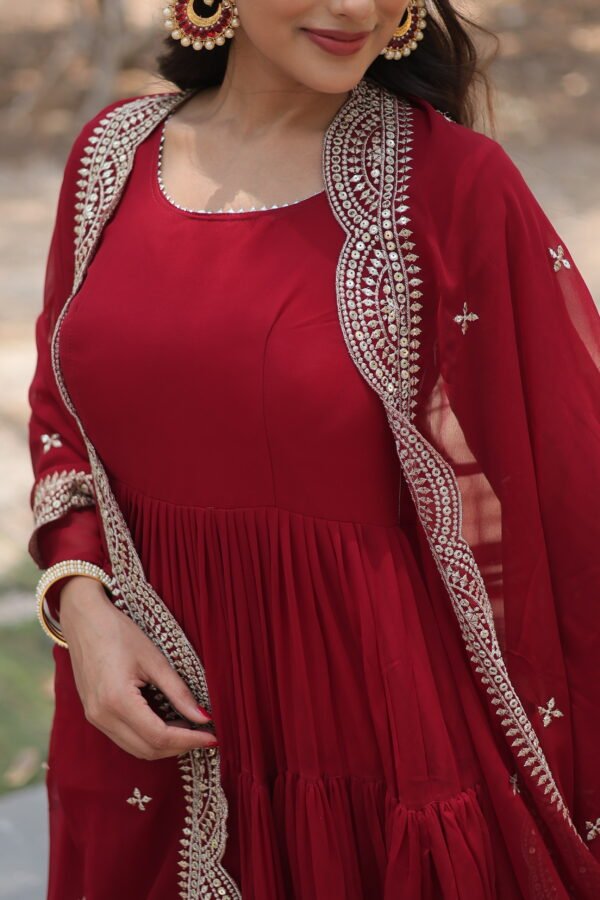 Designer Frill Gown with Dupatta