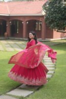 Sequin Embroidered Gown with Dupatta