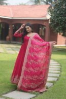 Sequin Embroidered Gown with Dupatta