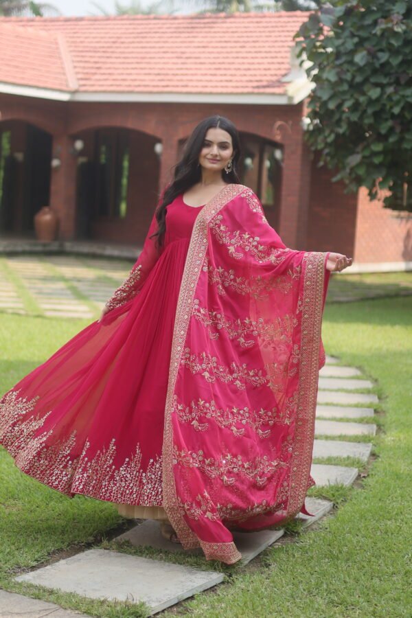 Sequin Embroidered Gown with Dupatta